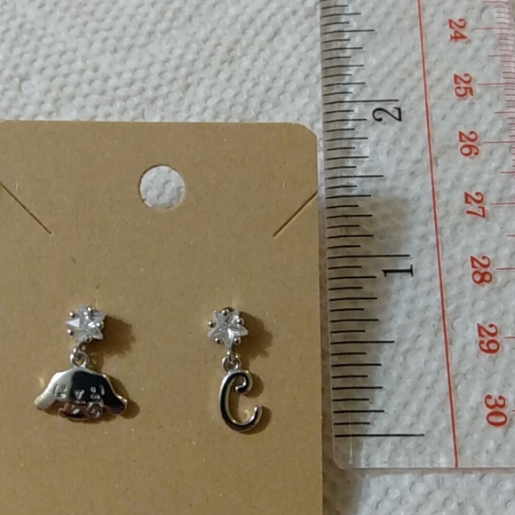 Cinnamorroll Dangling Silver Earrings Sparkly Star - Picture 4 of 4